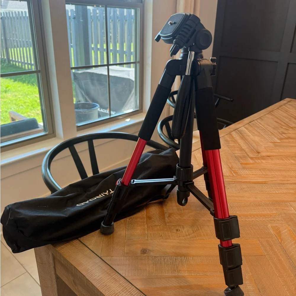 Tairoad Lightweight Compact 55” Red and Black Camera Tripod